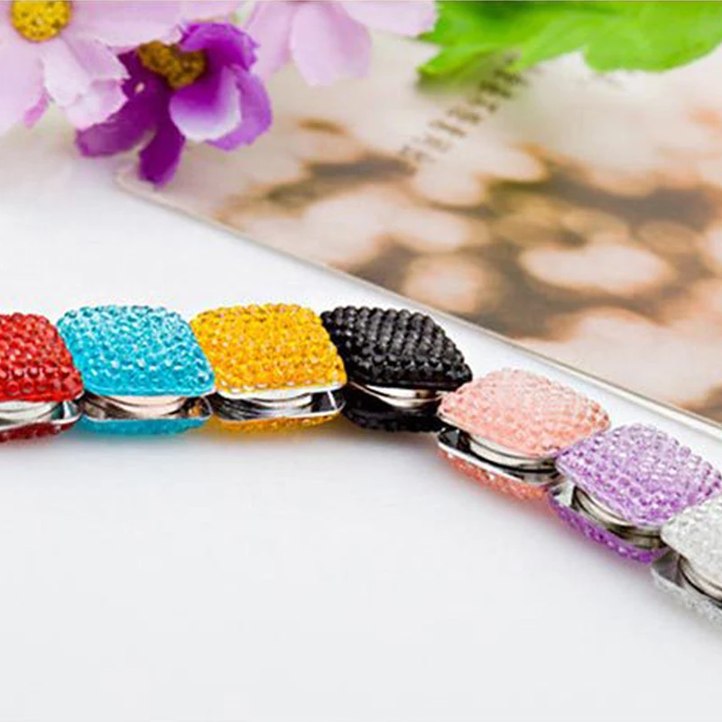 Colorful Square Strong Magnet Metal Brooch Muslim Hijab Button Pins And Brooches For Scarf