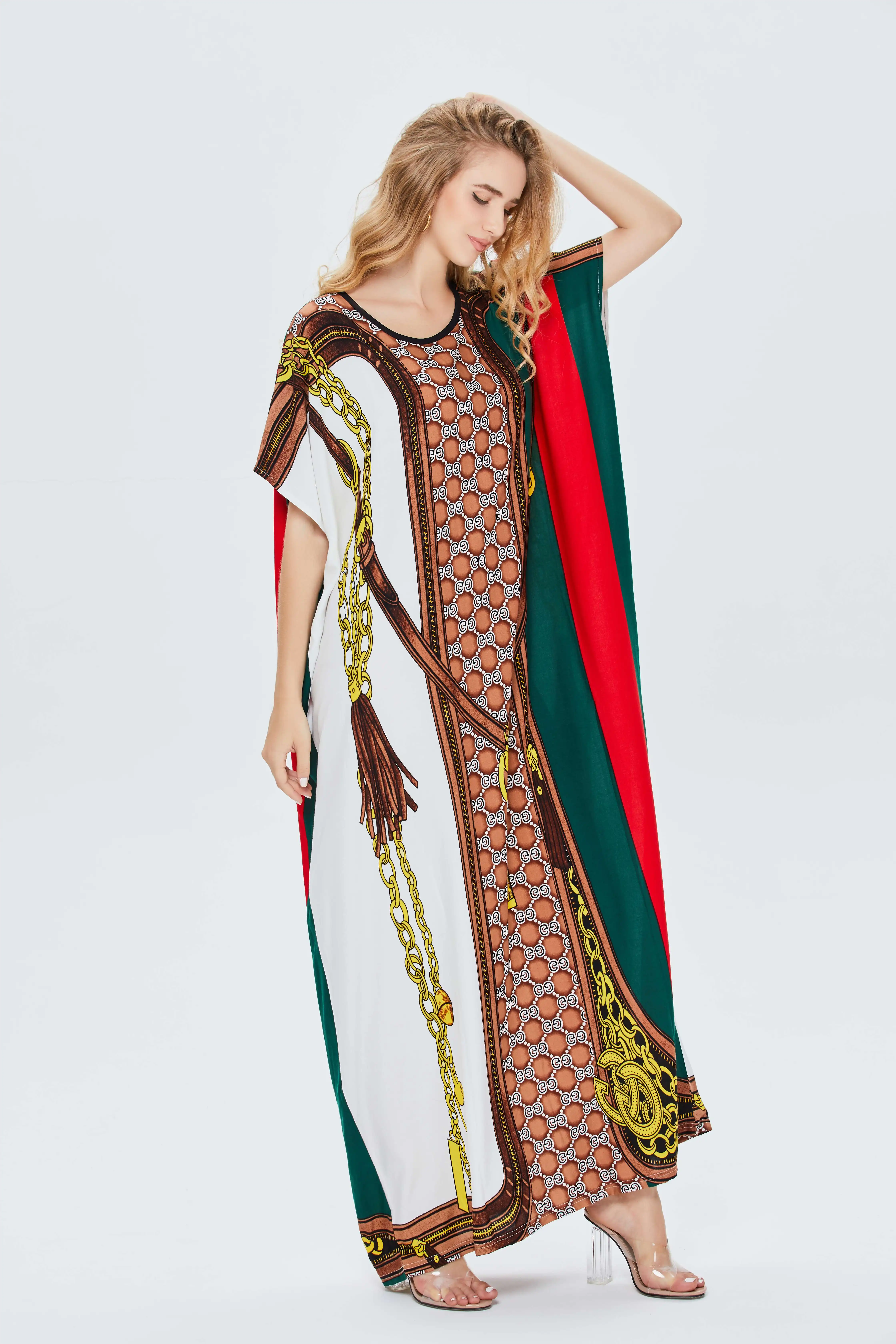 FREE SAMPLE Summer Dress Rayon Fabric Women designer luxury brand Kaftan Muslim Womens Maxi Dresses