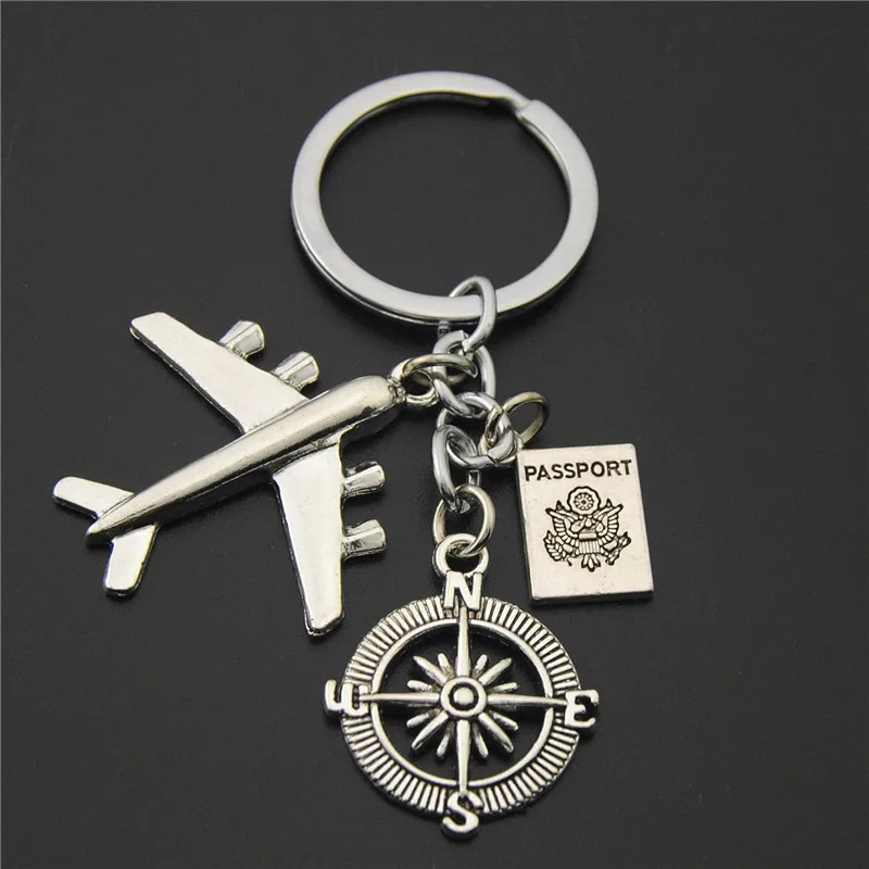 hot selling metal airplane key ring accessories no matter where airline traveling keychain