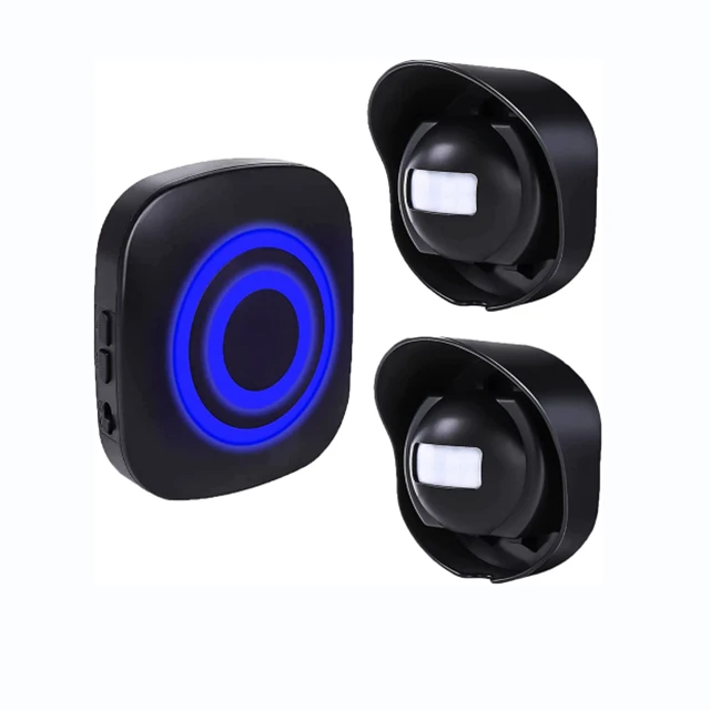 38 Chime Tunes LED Indicators Wireless Doorbell 2 PIR Sensors 1 Receiver Smart Motion Sensor Alarm