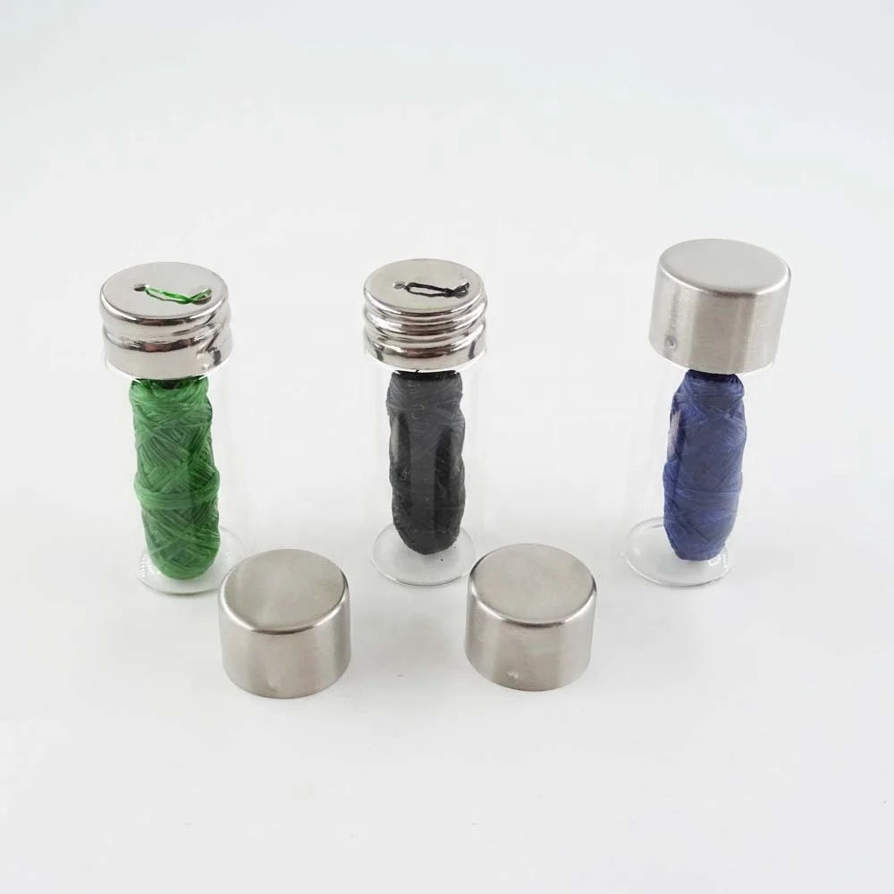 Vegan Bamboo Charcoal Dental Floss in double lids glass tube