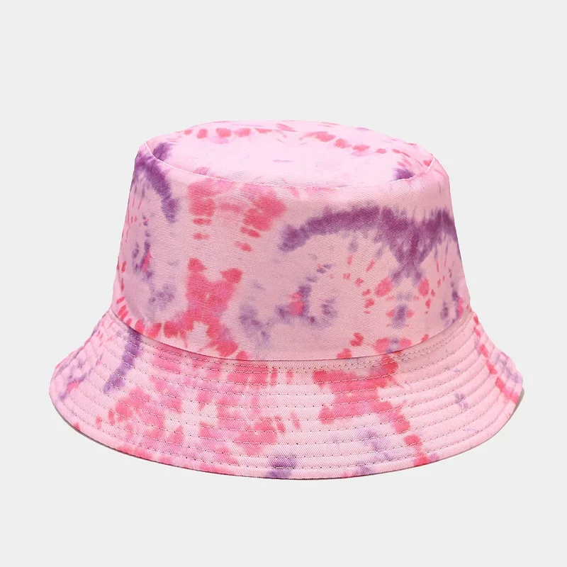 bucket hats bulk wholesale custom logo hat 48 Color  2021 New fashion designer cotton material tie dye colorful bucket hat