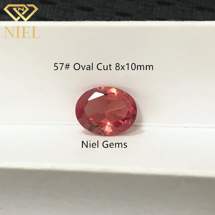 57# oval synthetic corundum sapphires loose stones gemstone color stone padparadscha sapphire niel gems