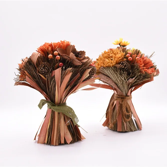 BSCI Manufacturer Customized Natural Handmade Home Christmas Bouquet Christmas Tabletop Decoration