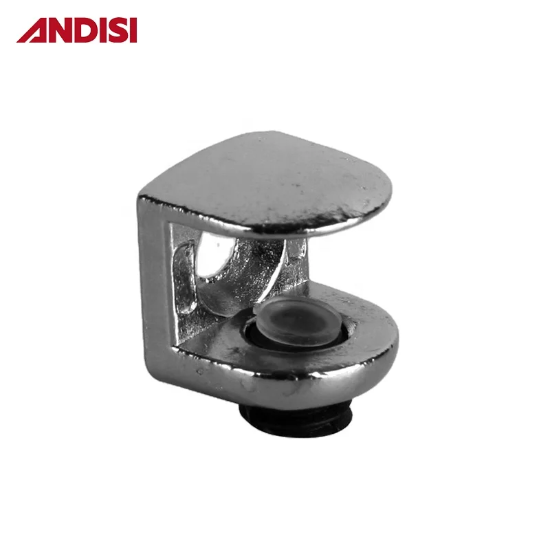 High quality zinc alloy shelf glass support adjustable glass shelf clamp clip bracket