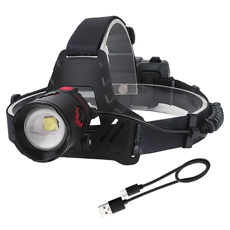 BORUiT Super High 5000 Lumens Zoomable Head lamp IPX4 Waterproof long range light rechargeable Headlamp