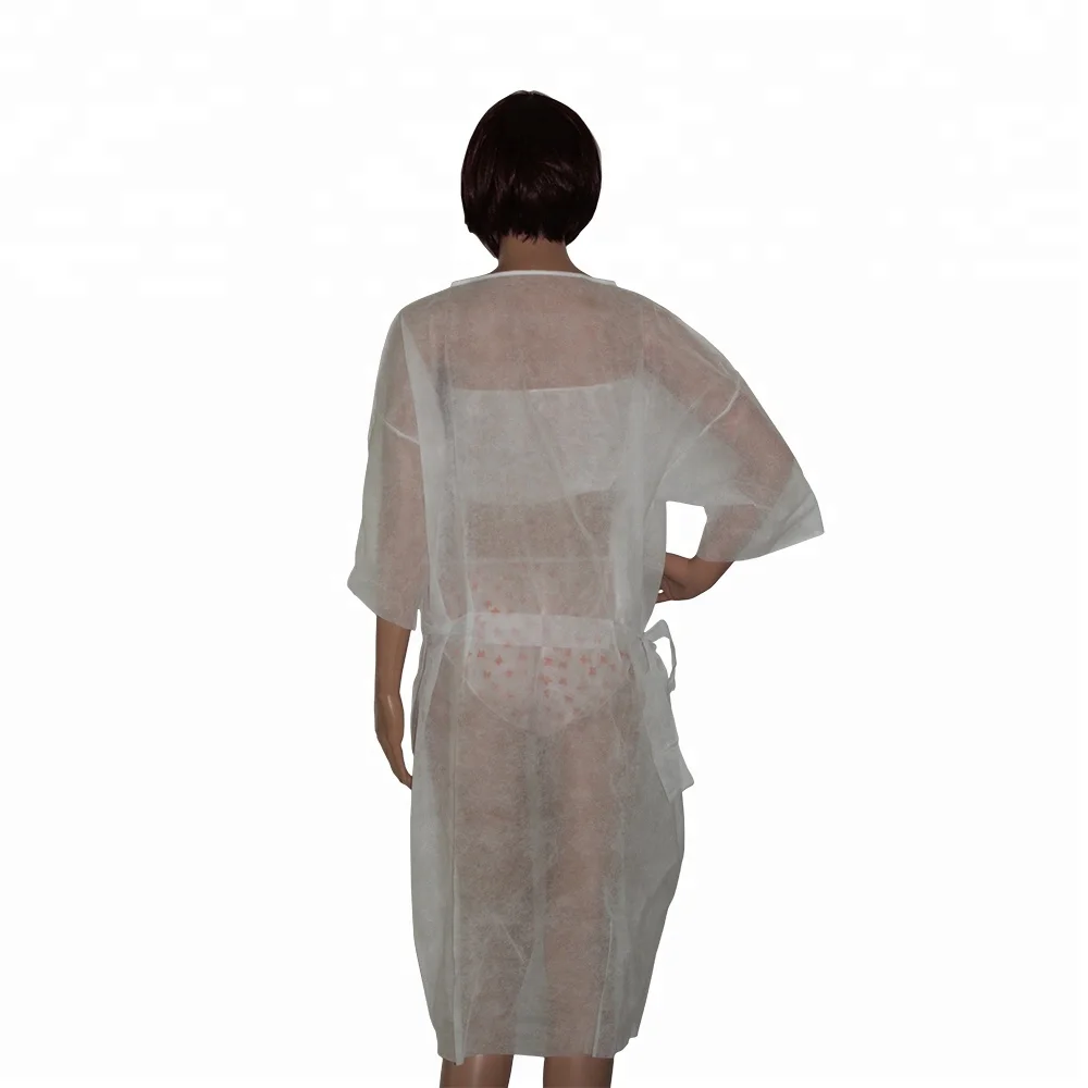 Disposable Non Woven Hairdressing Bathrobe Spa Robes PP Kimono Dressing Gown