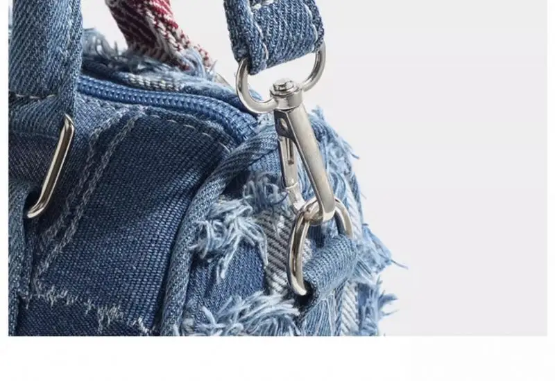 New Blue Lilo Stitch Angel Wallet Elegant Lady Luxury Coin Purse Cute Cross-body Shoulder Woman Bag Denim Cloth Coin Phone Bag