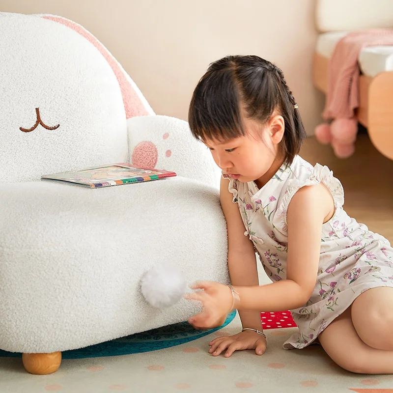 Living Room Children Furniture Couch Teddy Fleece Fabric Bedroom Cartoon Kids Sofa