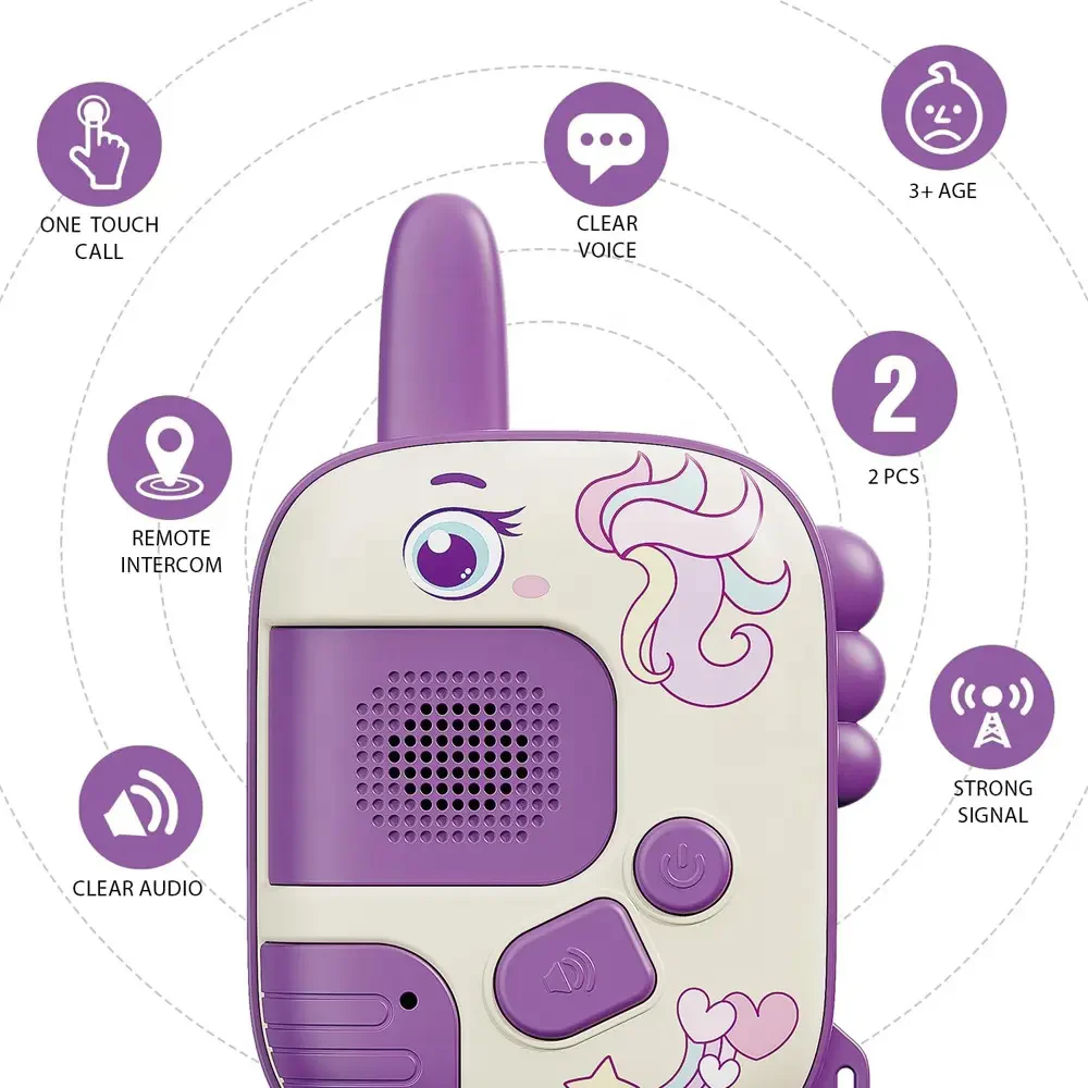 Kids Cartoon Walkie Talkie Toy Portable Handheld Mini Walkie Talkie 300m Interactive Cute Walkie Talkie Set