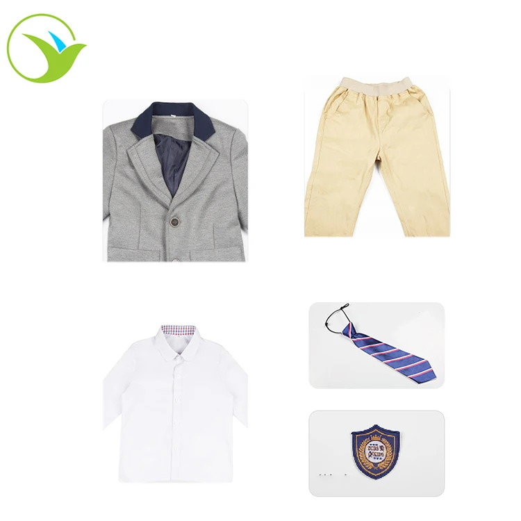 
Design uk style fashionable beautiful little grey blazer boys girls primary school uniform for kids 