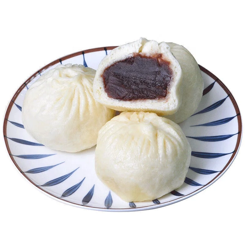 HACCP Certified Red Bean Bun Steamed Bun Stuffed with Red Bean Smashed Bean Bun Baozi