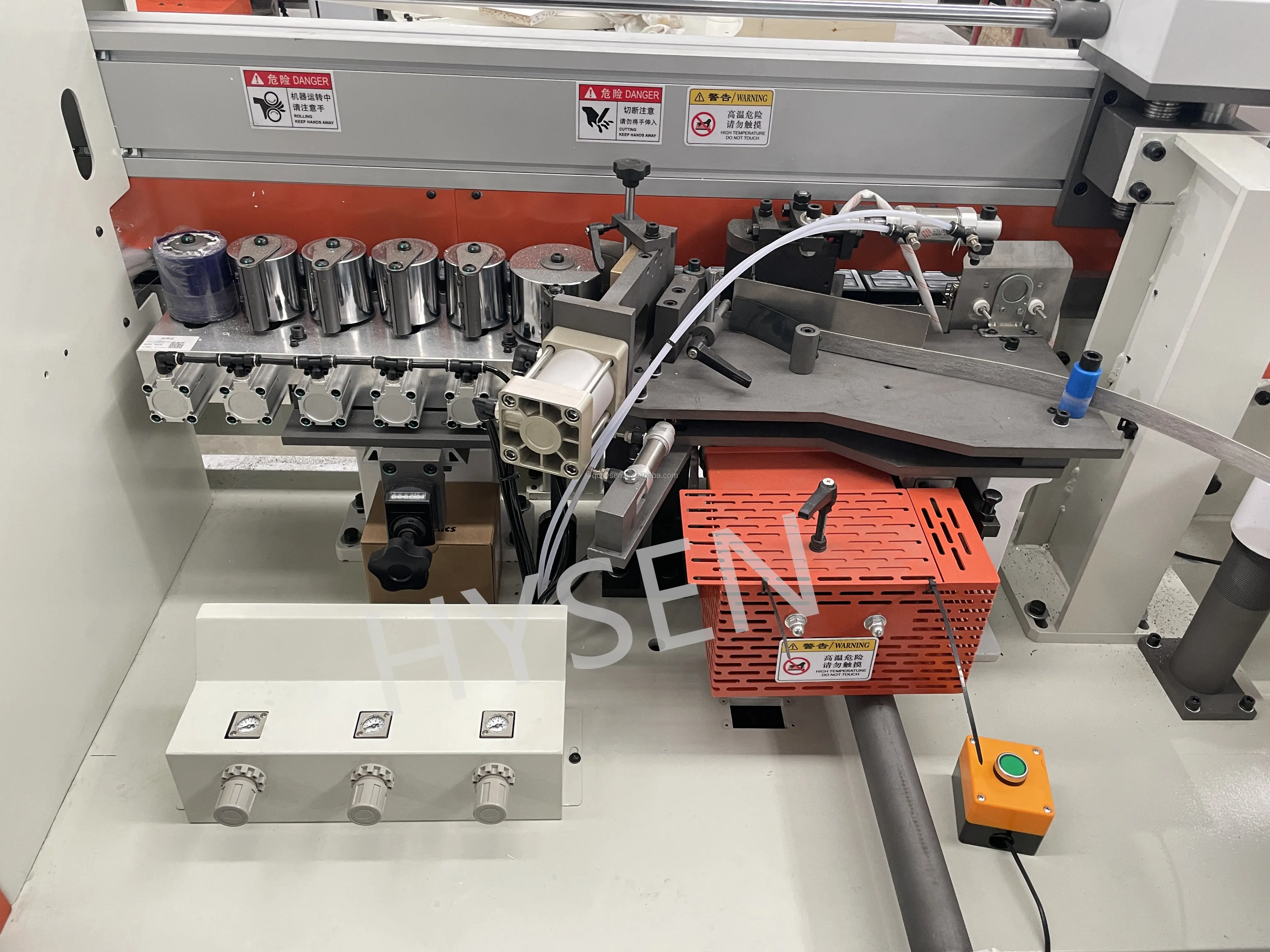 HYSEN woodworking pvc edge banding tape manufacturing machine funiture automatic edge banding machine