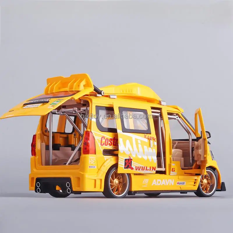 Pull Back Diecast Model Car 1/24 Modified Van Jdm Track Mini Car Model Simulation Cars Toys Model