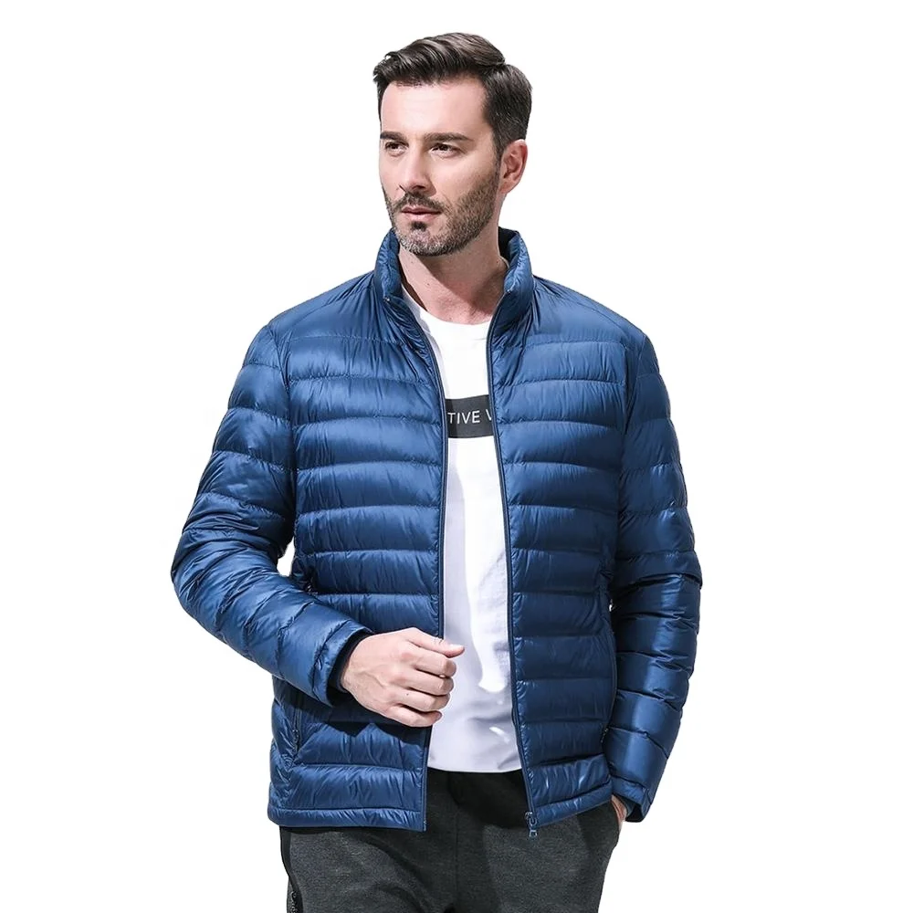 TANBOER blue water proof breathable duck down filling garments light weight winter jacket packabl down coat