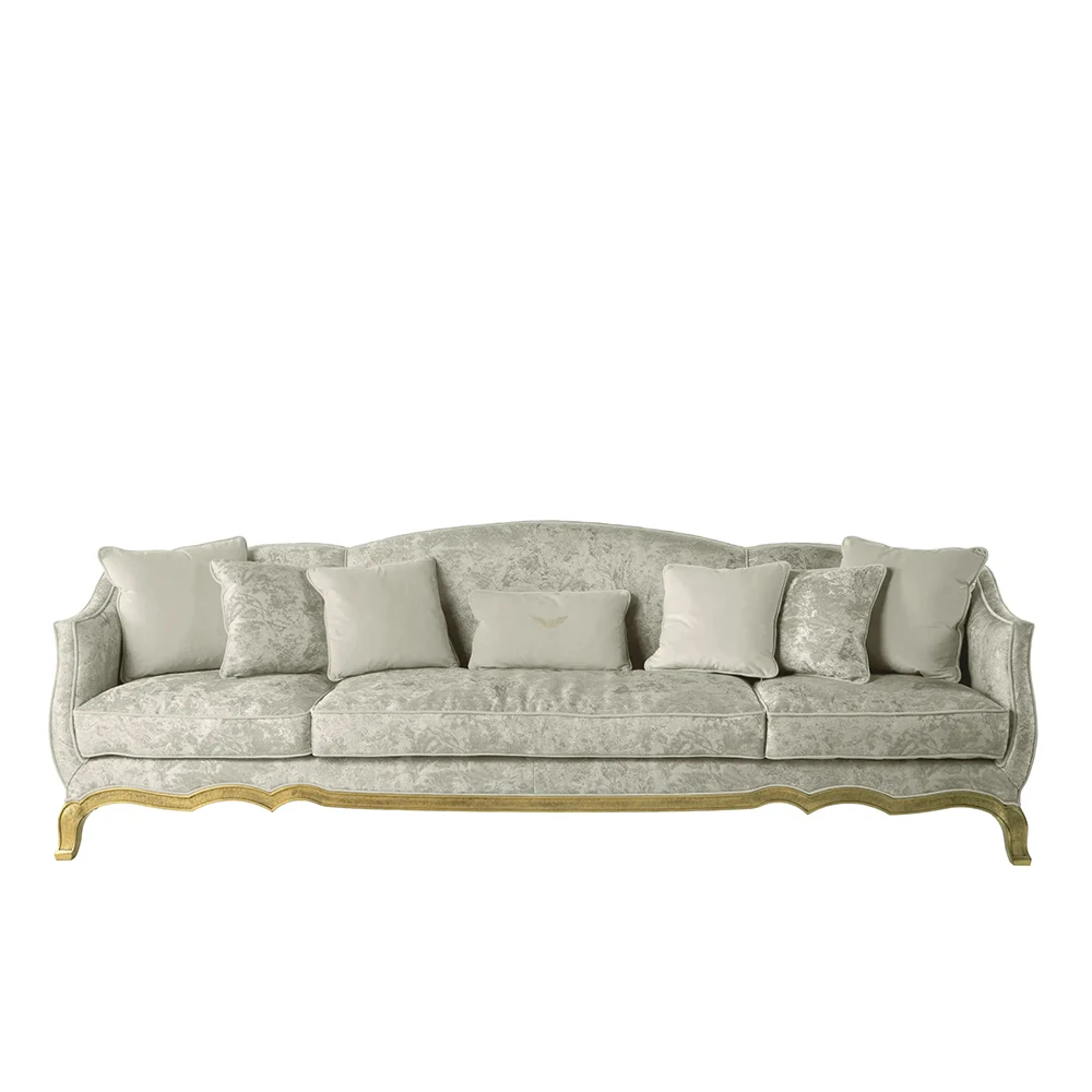 villa 1 2 3 4 seat American wood fabric modern European sofa high end luxury European sofa set furniture