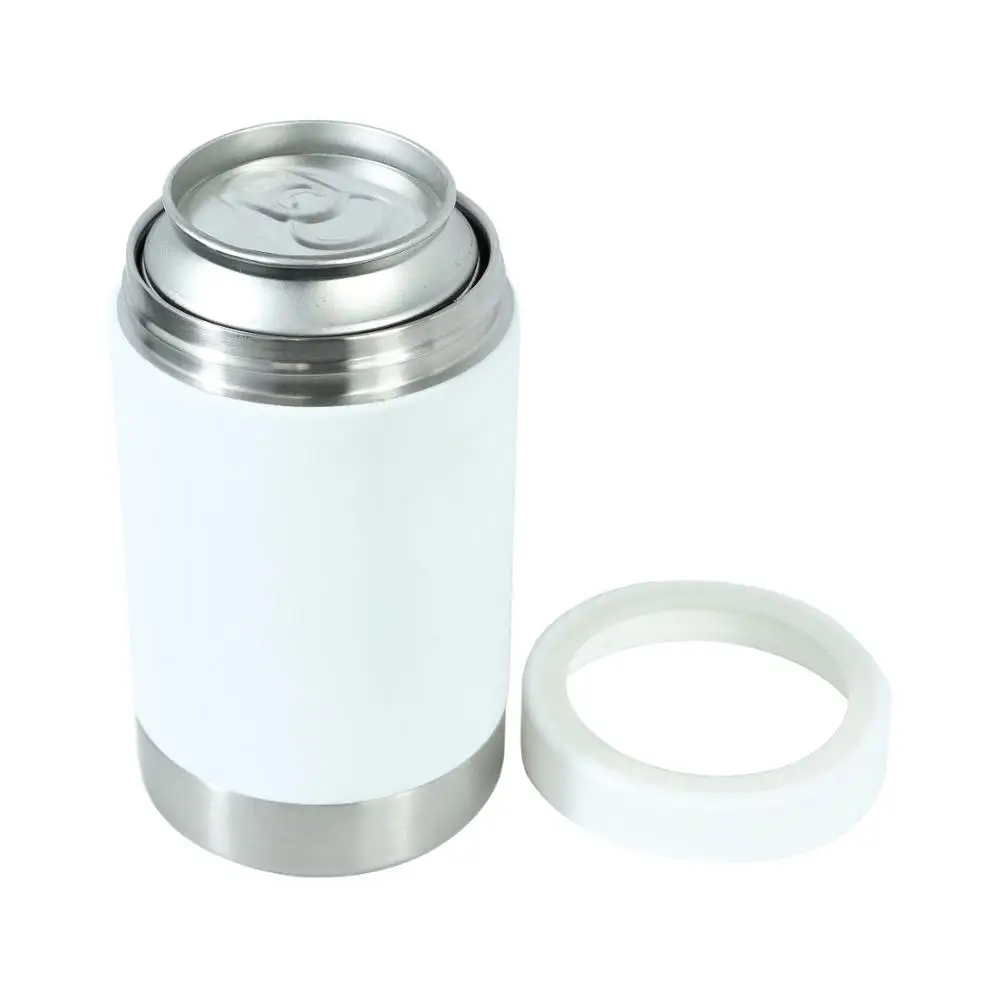 Wholesale Custom Logo Metal Vacuum Insulated Double Walled Stainless Steel Beer Cans Cooler Holder With Opener