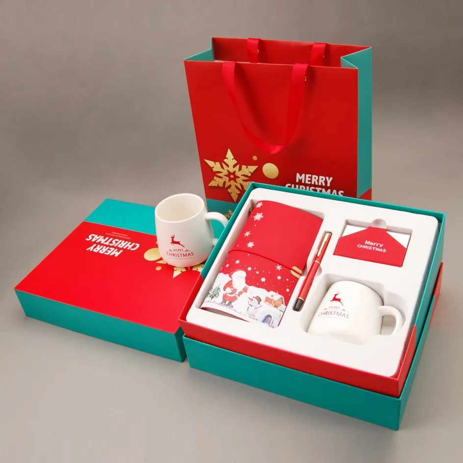 Custom Logo 8 Pcs Mug New Product Ideas 2021 Notebook Positivity Unisex Christmas Promotion Gift Box Set