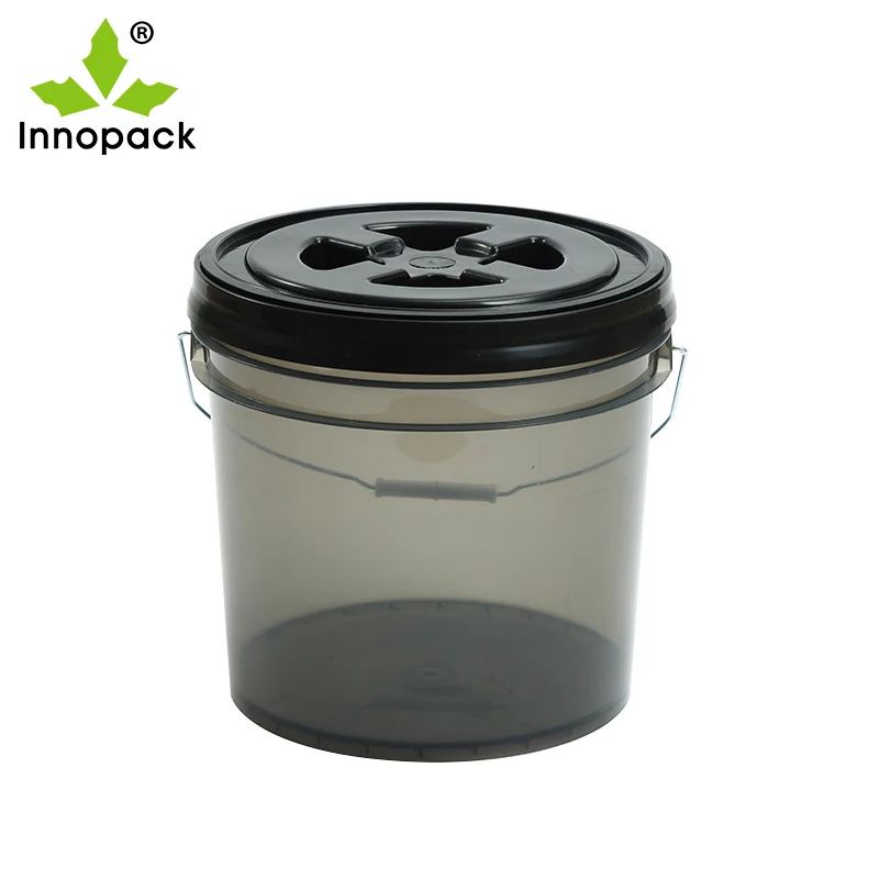 10 L 12 L 13 L 15 L 20 L High Transparent Plastic Bucket with Screw-on Lid