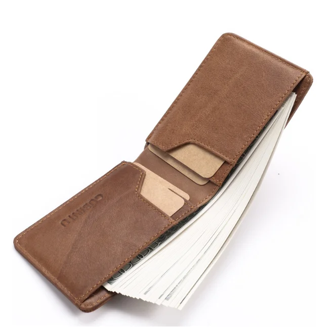 Retro Folio Leather RFID Wallet for Men ID Card Holders Wallet Money Clip for Women