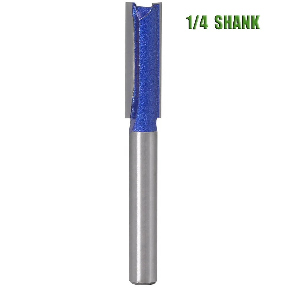 ALPHA Professional Industrial Quality 1/4 Inch Shank Tungsten Carbide Wood Milling Cutter Woodworking Tools Straight Router Bit
