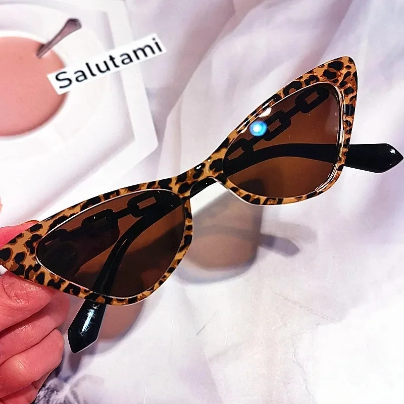 Latest Fashion Vintage Chain Frame Sun Glasses Cheap Small Cat Eye Sunglasses 2022
