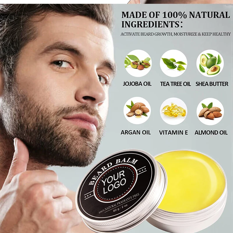 Skin beard care products custom 5 pcs men beard growth set private label organic grooming beard oil growth kit