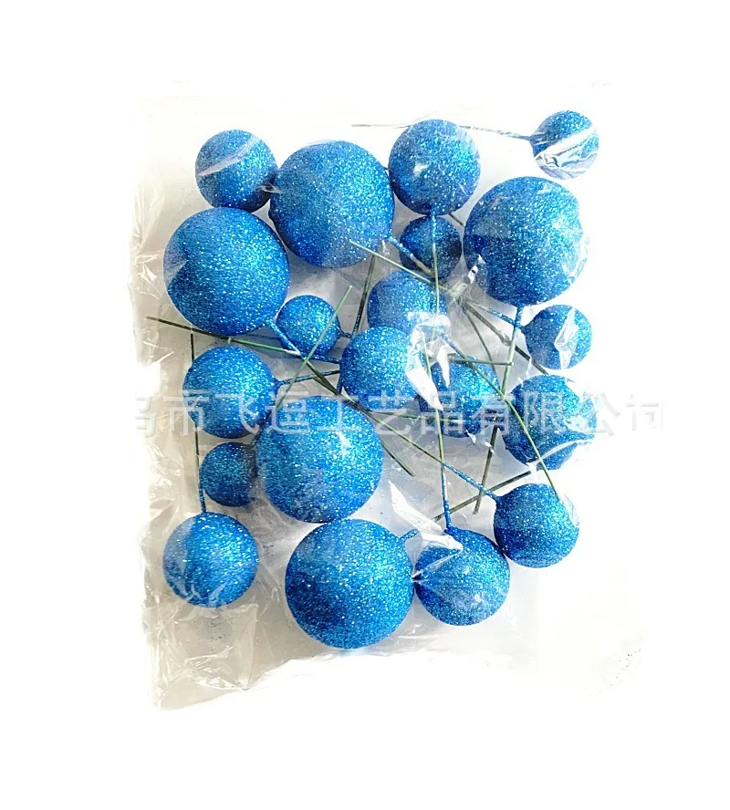 Cheap price 20pcs/bag Mixed Faux Balls Gold Silver Pink Blue Ball Happy Birthday Cake Topper for Cake Decorations Supplies