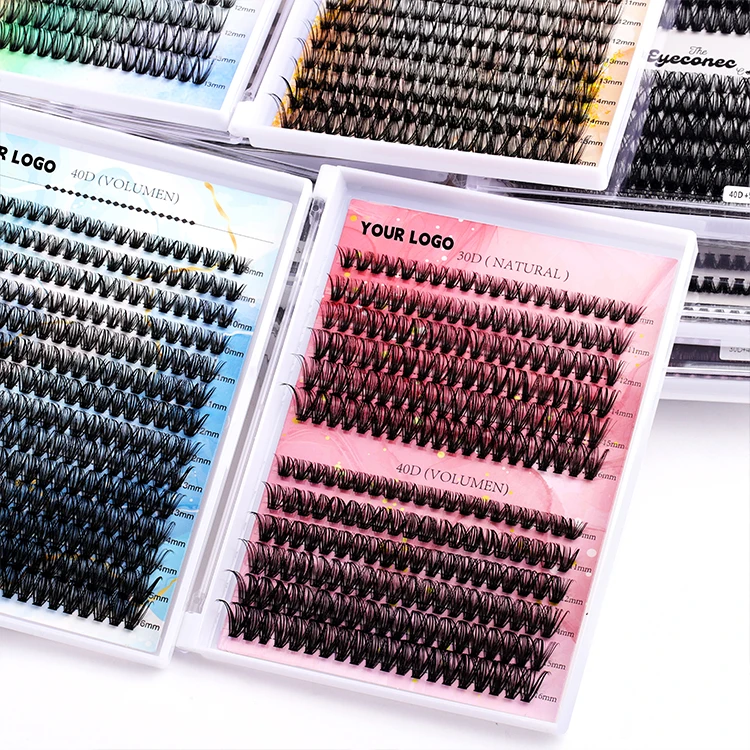 Private Label Segment Thick Diy Eyelashes High Quality Mink Private Label Silk Cluster Lash Kits Lash Cluster EyelashsExtension