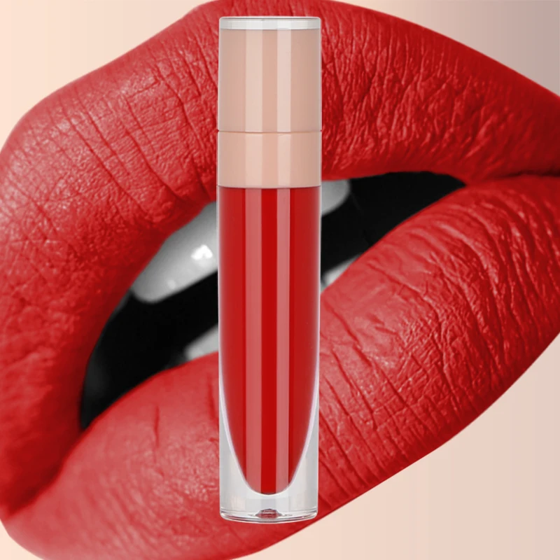 L305 new 17 colors vegan red painless lipstick private label waterproof black liquid matte lipstick with transparent tube