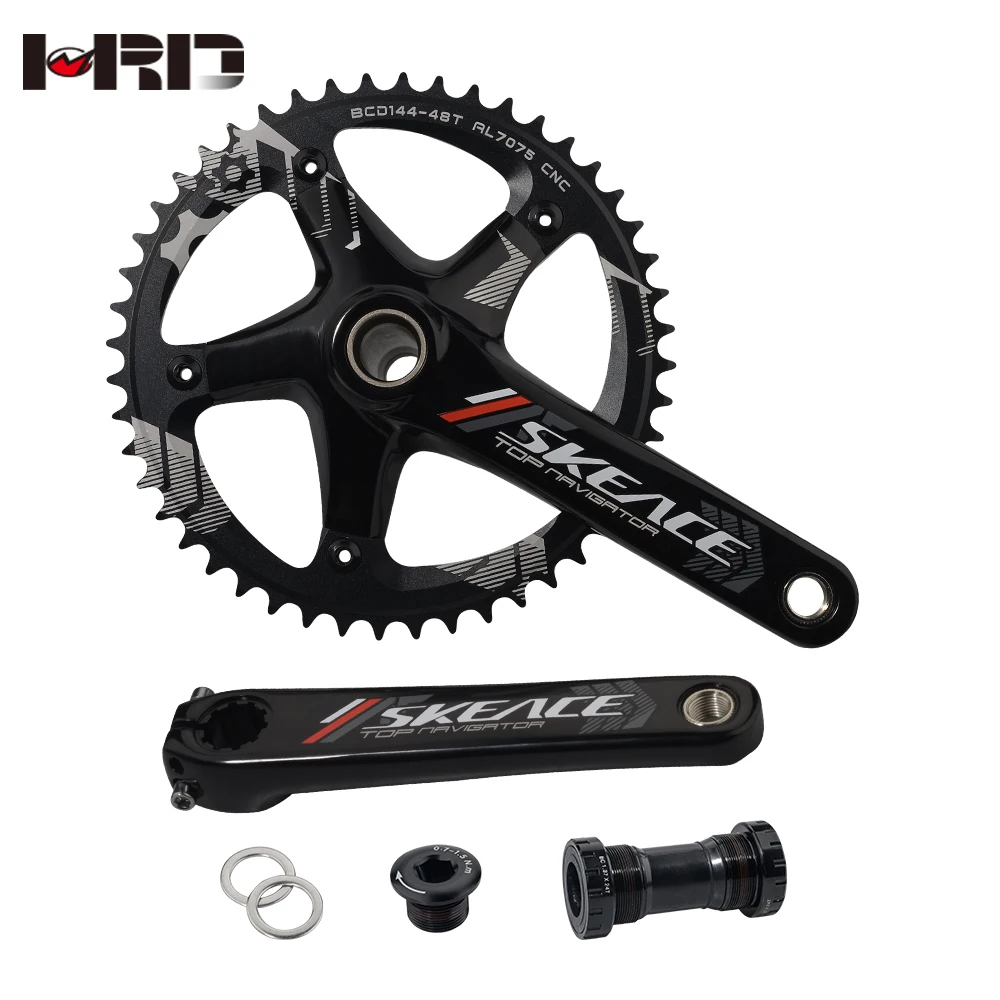 Bicycle Crank Set 165/170 mm 144MM BCD 48/49T Tracking/Single/Fixed Gear Bike Chain Wheel Bicycle Crank