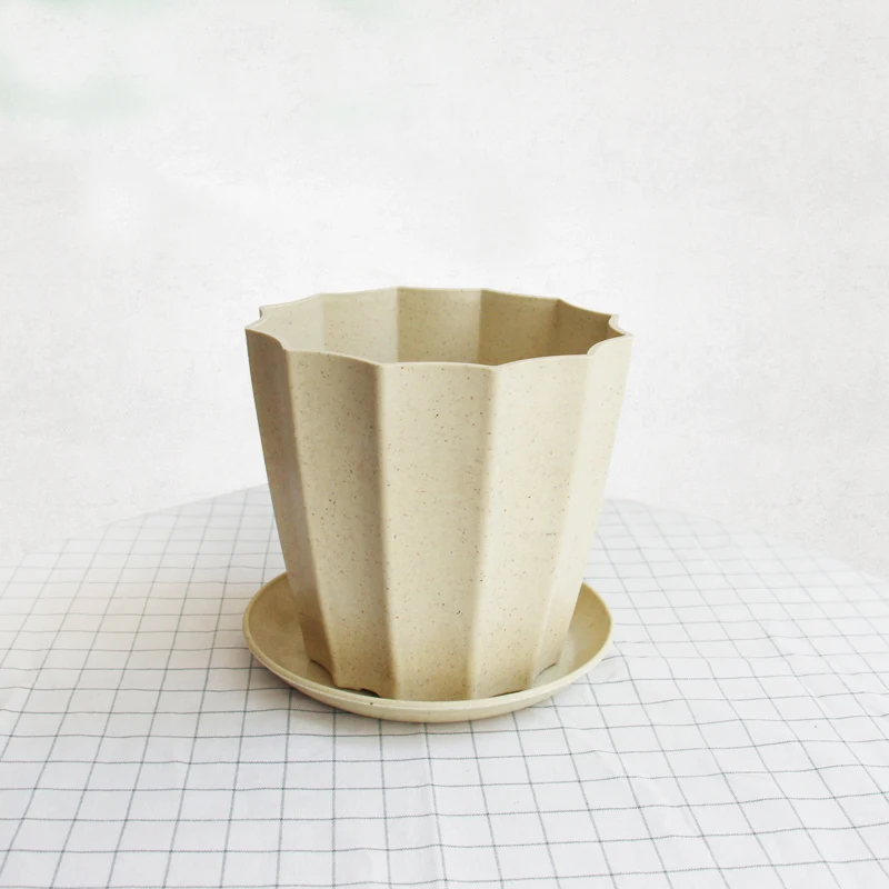 2019 биоразлагаемый экологически чистый цветочный горшок из бамбукового волокна с крышкой