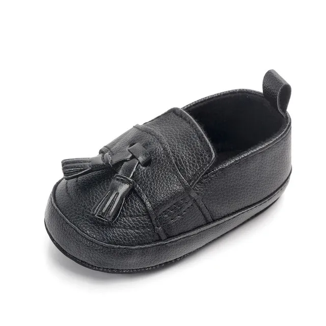 
6 8 12 month white black 1 year leather toddler little boy girl soft sole prewalker fashion tassel baby dress shoes 