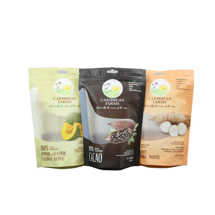 Recyclable Flat Zipper Resealable Seeds Packaging Bags Vegetable Plastic Bags With Clear Window