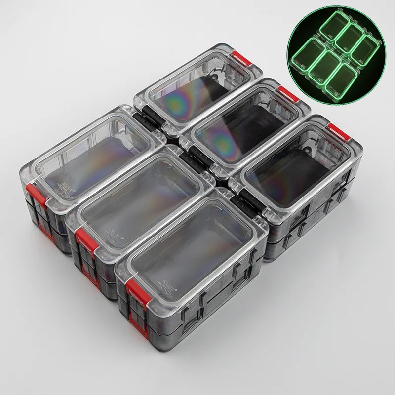 SUPERIORFISHING Fishing Hook Box Random Combination Luminous Fish Accessories Fishing Bait Box 12pcs