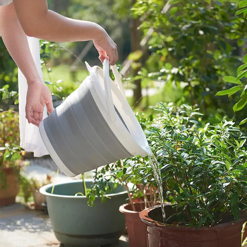 Plastic Bucket Collapsible Bucket With Handle Portable Silicone Folding Washing Water Bucket