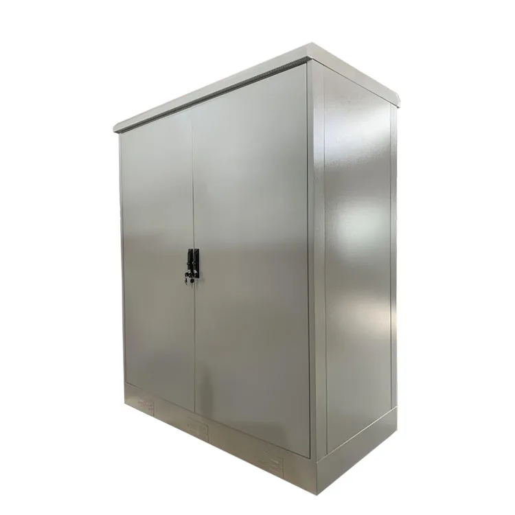 Double bay air conditioned outdoor battery storage enclosure climate control outdoor telecom cabinets
