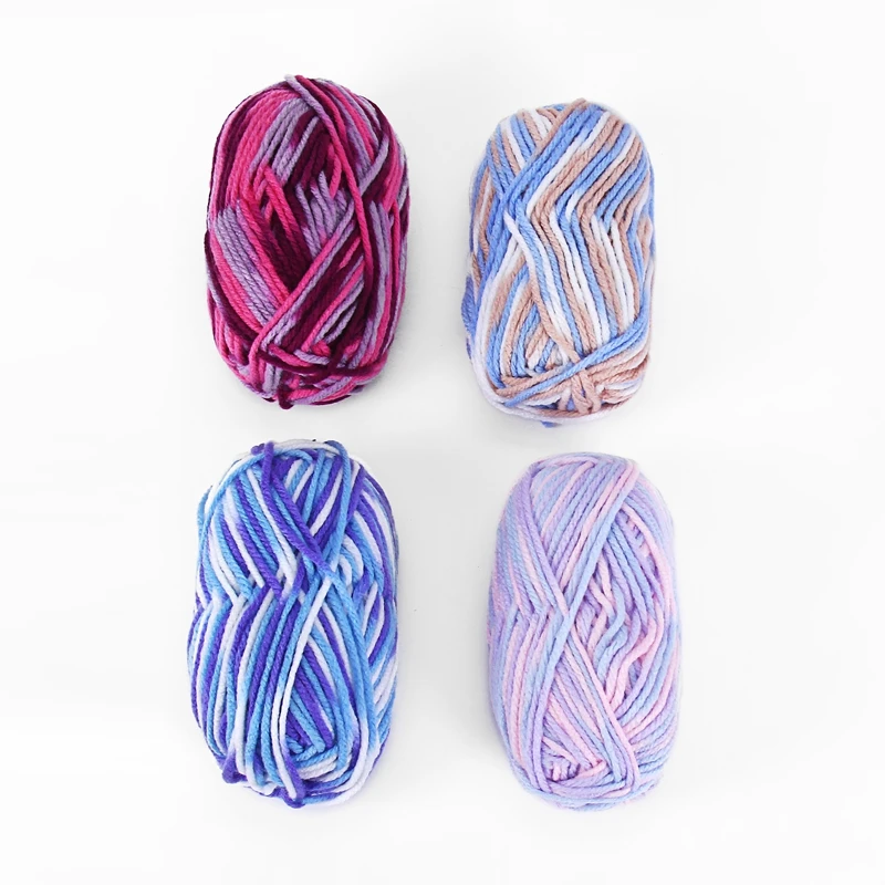 
Colorful Sectional Dyed 4Ply Fine Acrylic Yarn For Hand Knitting And Woven 