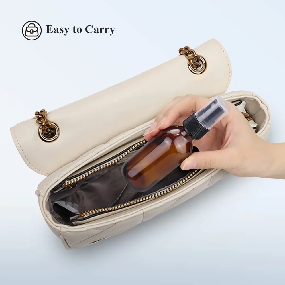 60Ml 120Ml Refillable Clear Brown Blue Fine Mist Glass Spray Bottle For Essential Oil