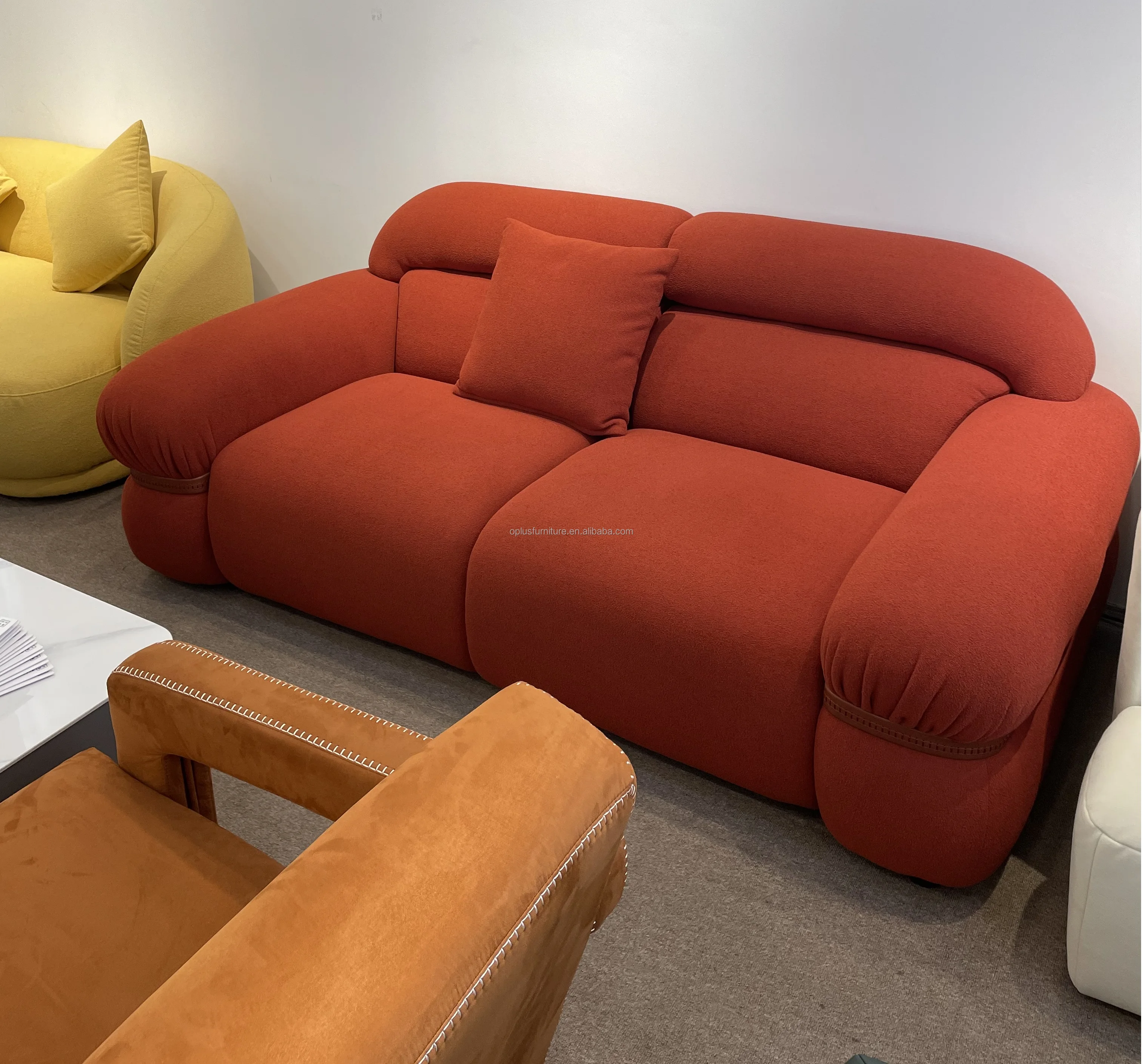 New Promotional High quality long duration customized furniture hotel apartment living home wood frame upholstery 3  seater sofa