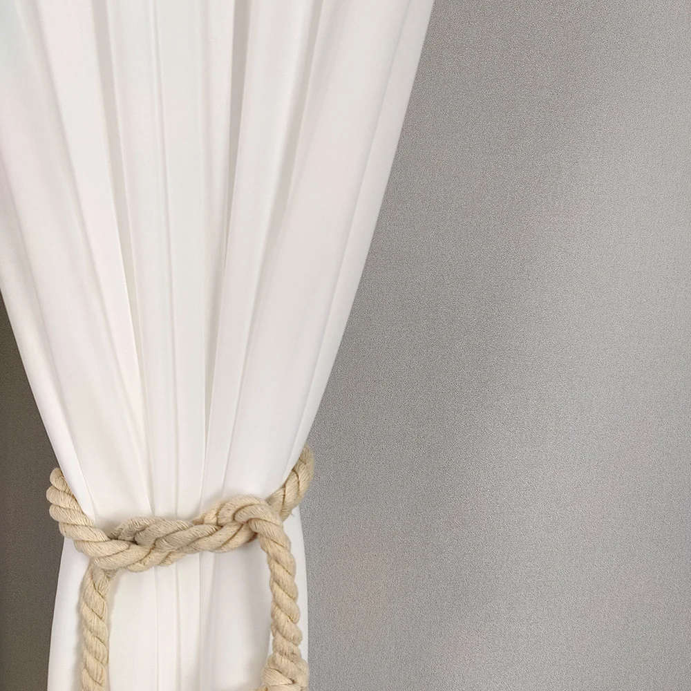 Bomar High quality chiffon grommet curtain semi sheer curtain voile white living room curtains luxury