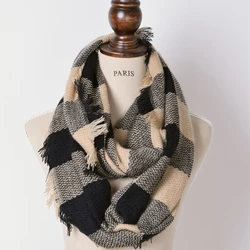 72 цвета Зимний шикарный вязаный акриловый женский клетчатый шарф без ограничений бандана Новый клетчатый шарф-повязка в клетку Красного буйвола