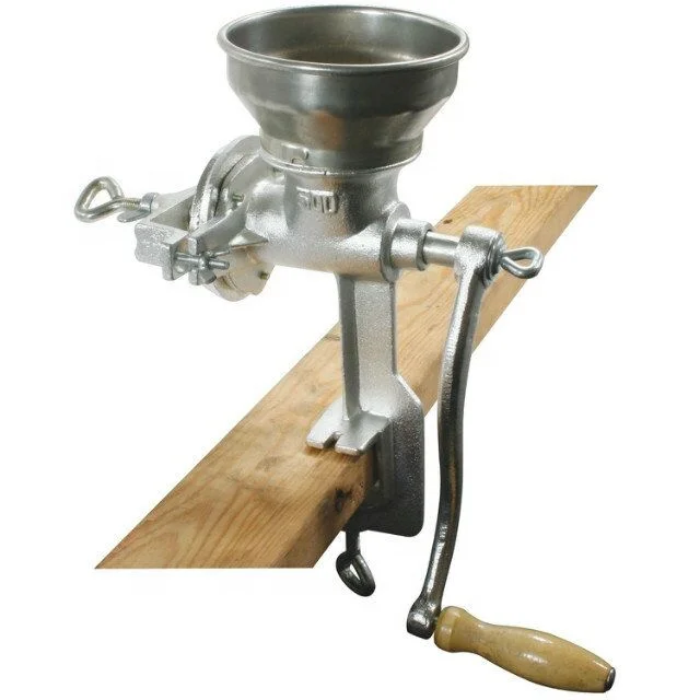 Manual Grain Grinder with High Hopper - Table Clamp Hand Corn Mill