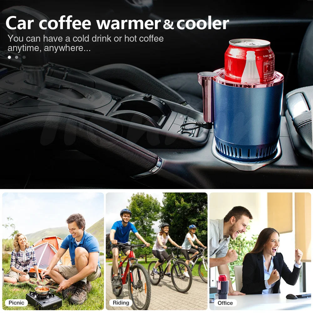 Home & Car Cup Cooler Warmer Quick Coffee Mug Warmer and Cooler for Desk Electric Cooling Cup
