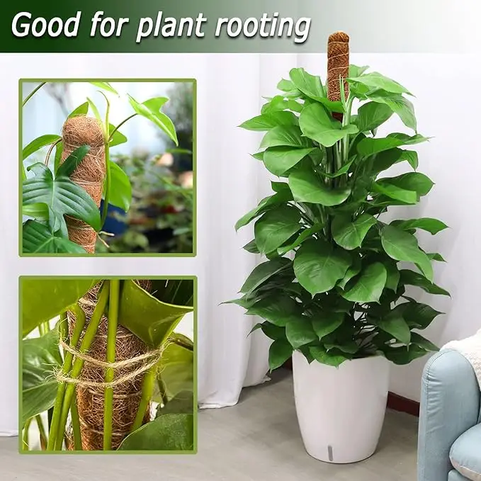 Moss Pole, 25 Inch Bendable Moss Pole for Plants Monstera, Moss Poles for Climbing Plants Indoor