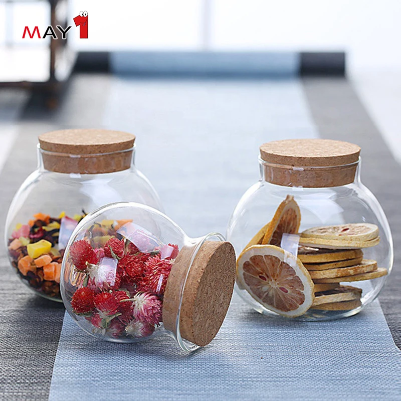 modern classical round cooking glass tea candy coffee jar