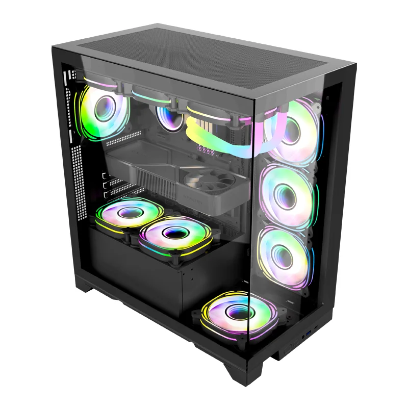 Computador Gamer Accessories PC Casing Gabinete Mid Tower Gaming Case ATX Case With Side Panel Window