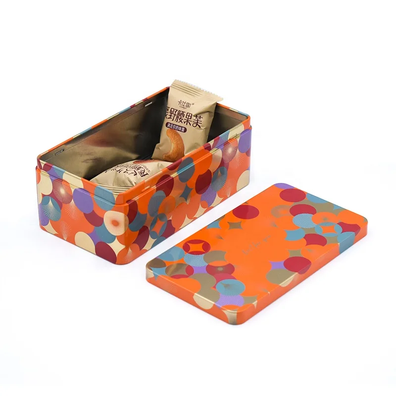 Rectangular spot flip tin box support custom logo fish cable data cable headphone cable jewelry packaging