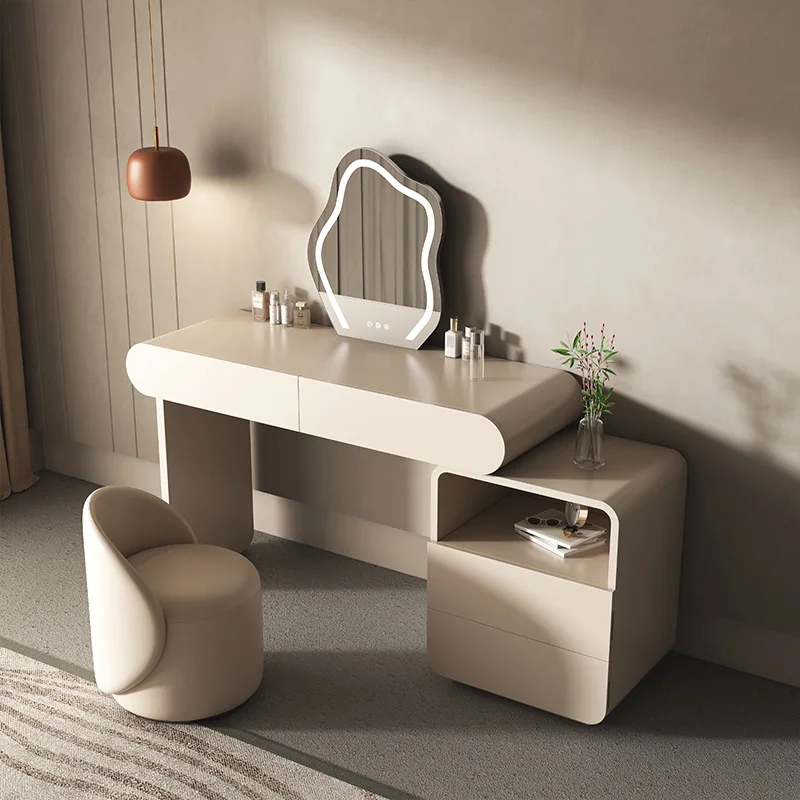 Modern light luxury dressing table bedroom furniture retractable dressing table with mirror