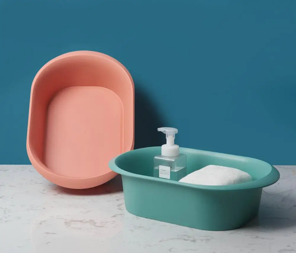 Good Quality Rectangle Custom Color Plastic Sink Foot Tub Foot Wash Basin With Handle